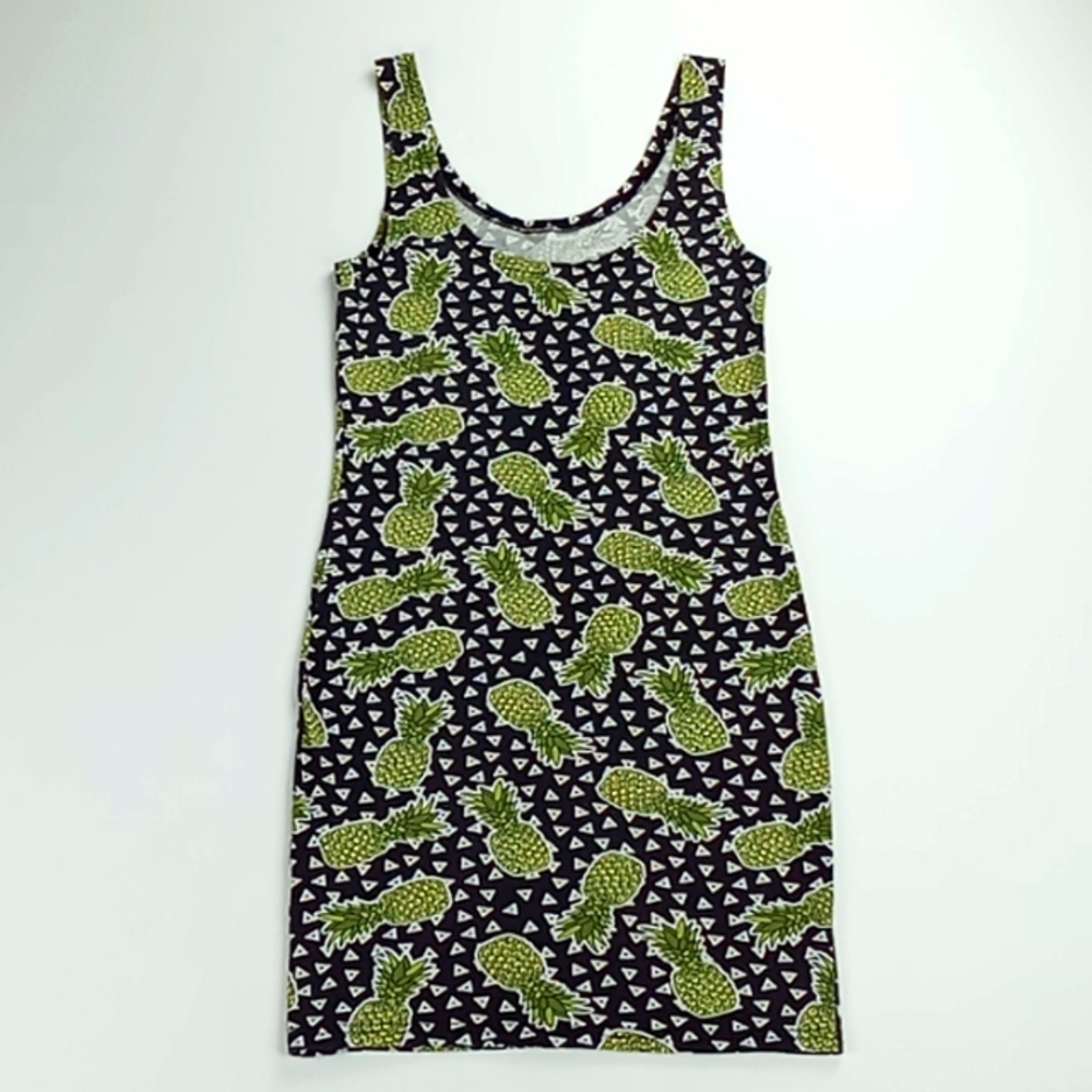 Divided by H&M Women's XS  Mini Tank Dress Pineapple Pattern